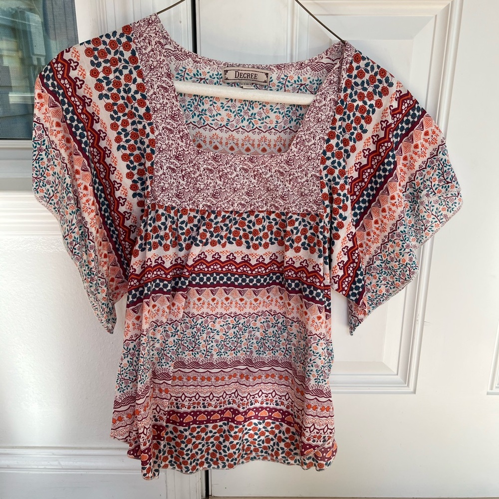 Decree Multicolor Bohemian Women's Top